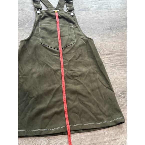 AUW Dress Womens S Green Sueded Stretch Polyester Bib Overall Jumper Pinafore - Picture 3 of 5